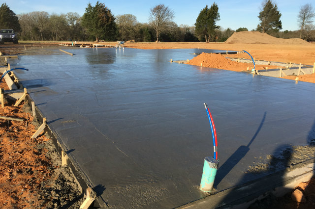 concrete slab for custom home JTM